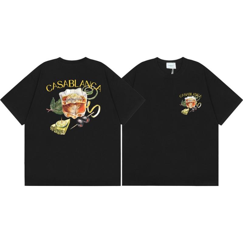 Casablanca Print Loose Fit Short Sleeve T-Shirt Teens Streetwear