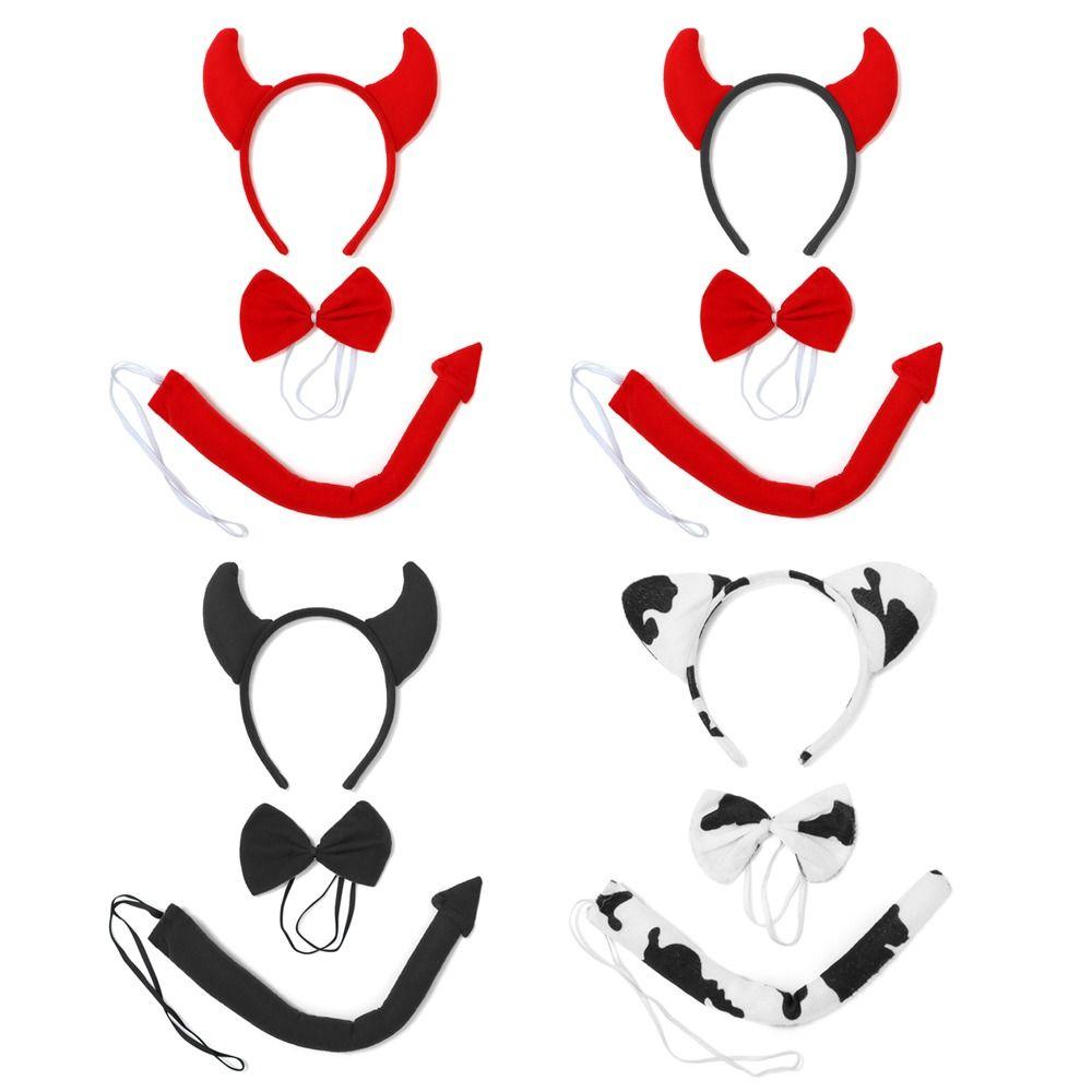 Red Fancy Dress Costume Kit Costume Cosplay Devil Tail + Bowtie for Party Props
