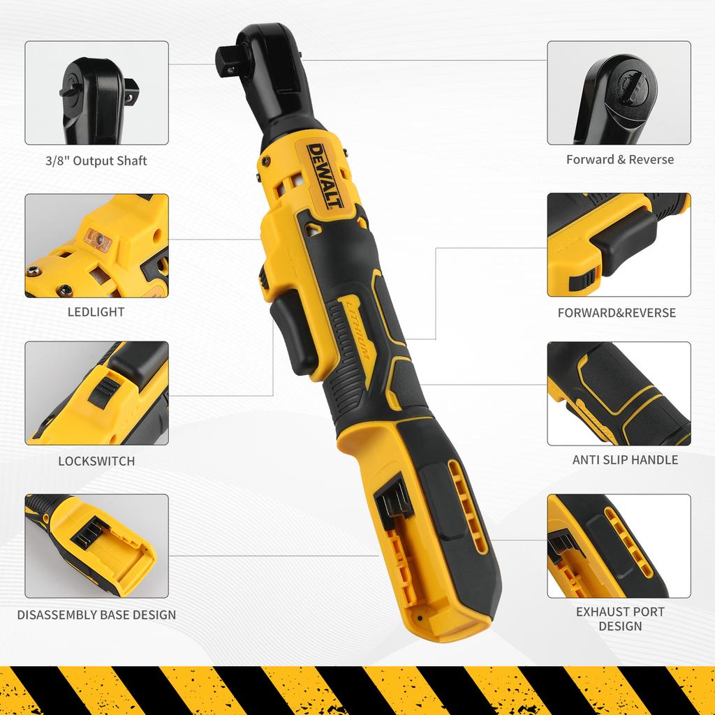 Dewalt DCF513/DCF512 Трещотка Прямоугольный гаечный ключ Светодиодный Беспроводной Шуруповерт Переменная Скорость Гайковерт Электроинструменты