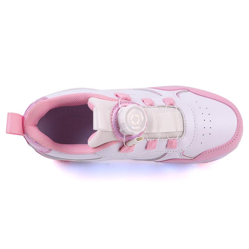 Перезаряжаемые светодиодные роликовые коньки для детей с четырьмя колесами