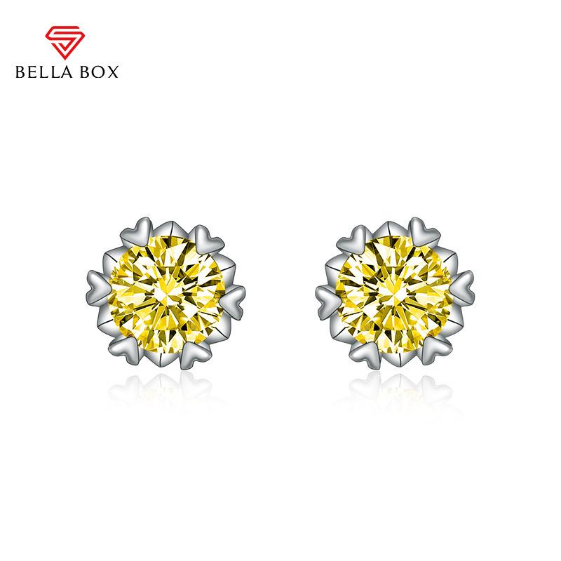 BELLA BOX Роскошные женские серьги-гвоздики со снежинкой и цирконием, подарок для свадьбы и помолвки