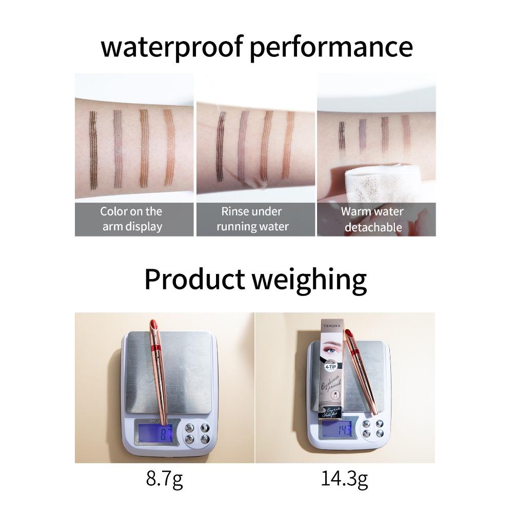 YANQINA Line Eyebrow Pen Карандаш для бровей с четырьмя вилками Жидкий карандаш для бровей