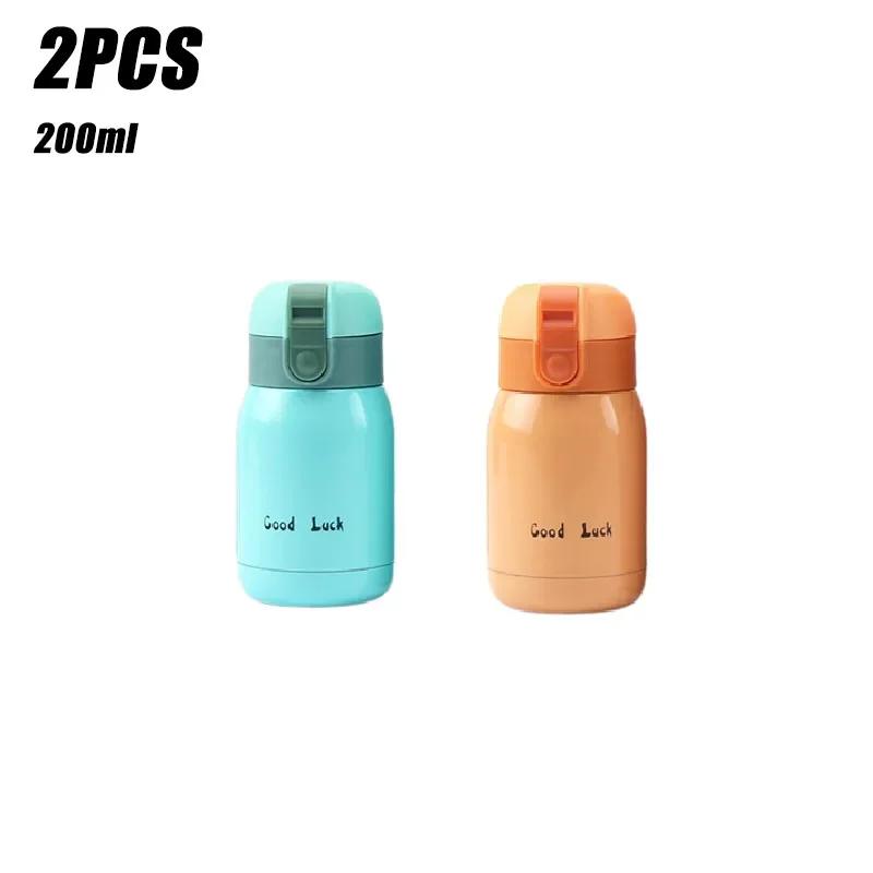 1/2PCS Goodluck Small Cute Mini Thermos Cup MINI Portable Creative Pot Belly Water Cup Pocket Cup with Hand Gift