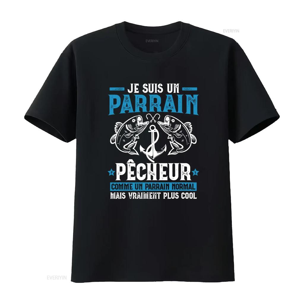 Vintage Cool French Slogan Fisherunisex Anchor Print Casual T Shirt Vintage Designer Clothes Versatile Graphic Streetwear