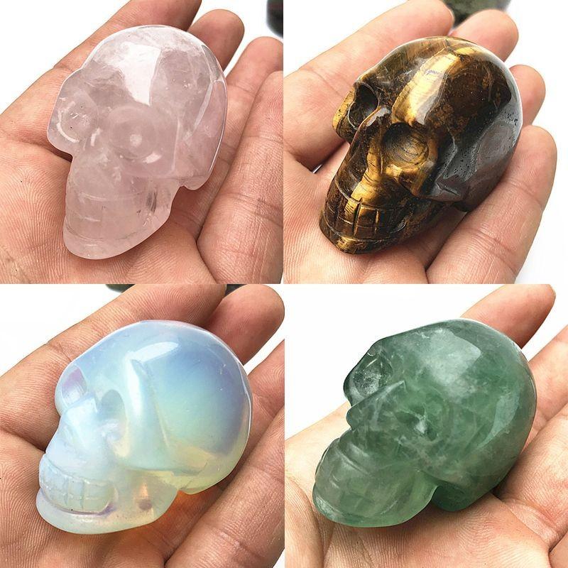 Quartz 5cm Natural Crystal Skull Carved Skull Reiki Healing Sculpture Decor
