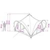 Tipi Tent Gray and Orange 6 Person Polyester and Steel