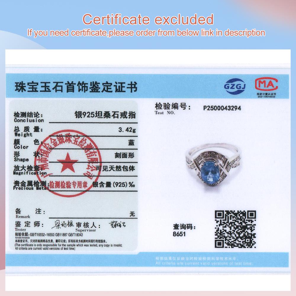 Bolaijewelry Кольцо из серебра 925 пробы с натуральным голубым танзанитом, изысканное ювелирное украшение в подарок для женщин