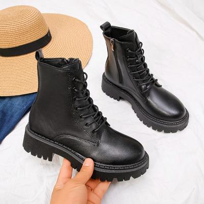 Модные туфли нового стиля с круглым носком и квадратным каблуком, с перекрестными ремешками, модные женские туфли, повседневные и удобные теплые короткие ботинки с плюшевой подкладкой