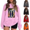 Women's Casual Round Neck Long Sleeved Pullover, Halloween Printed Top, Long Sleeved Hoodie