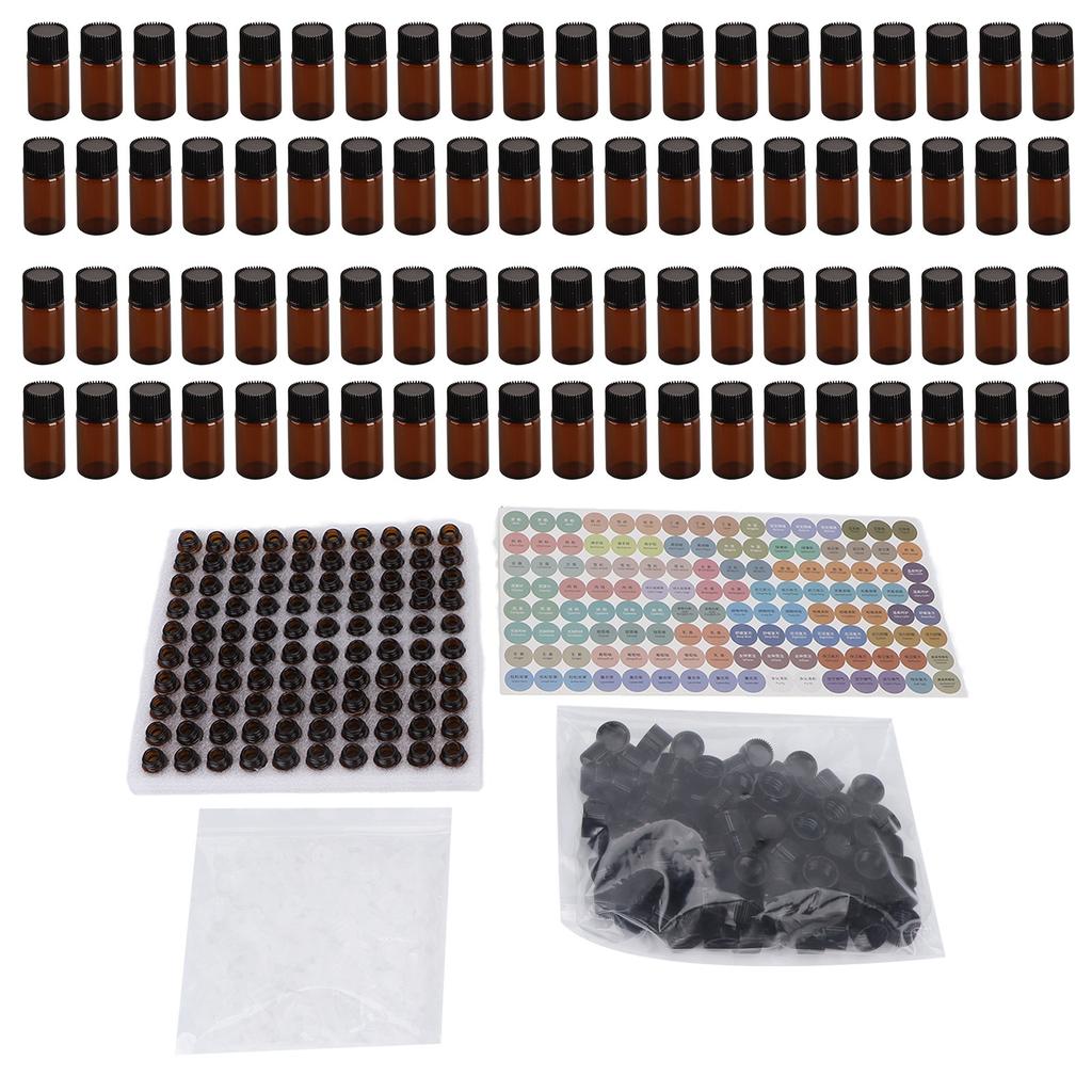 100 шт. флаконов для эфирного масла 3 мл мини-размера водонепроницаемые прочные без запаха предотвращают утечку прозрачные