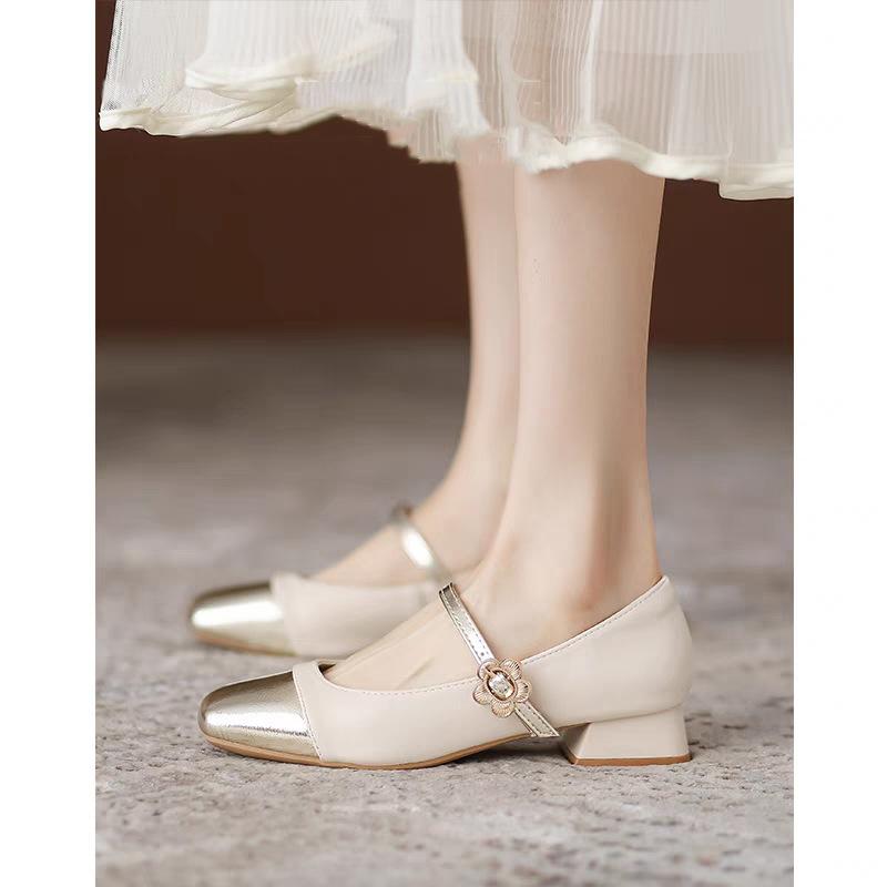 Туфли Мэри Джейн из маленькой кожи женские 2024 новые весенне-осенние феи ветер с юбкой вечерний бриз нежные туфли французские на низком каблуке одинарные туфли