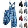 Women's Summer Overalls Floral Print Vintage Jumpsuit (Non-Adjustable Straps)