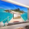 Custom Photo Wall Paper Island Wooden Bridge 3D Landscape Painting Background Wall Decorations Living Room Mural De Parede 3D