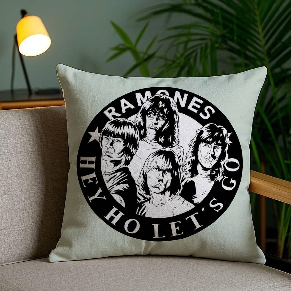 Наволочка Rock R-Ramones для офисного дивана, кресла в общежитии, короткий плюш, двусторонняя печать, декоративная подушка для дома