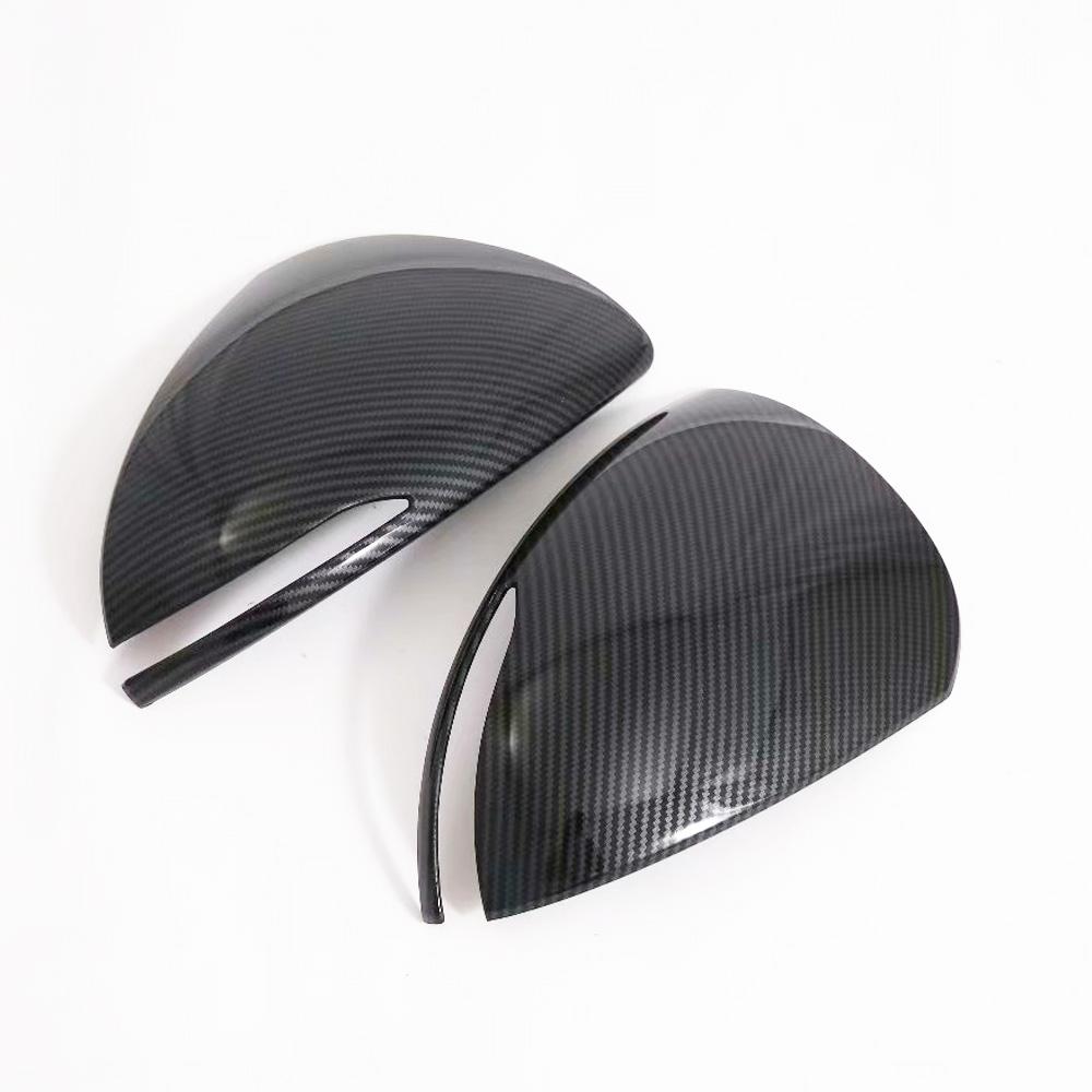 For Hyundai Sonata DN8 ABS Chromed Carbon Fiber Side Door Rearview Mirror Cover Trims Car Accessories Styling