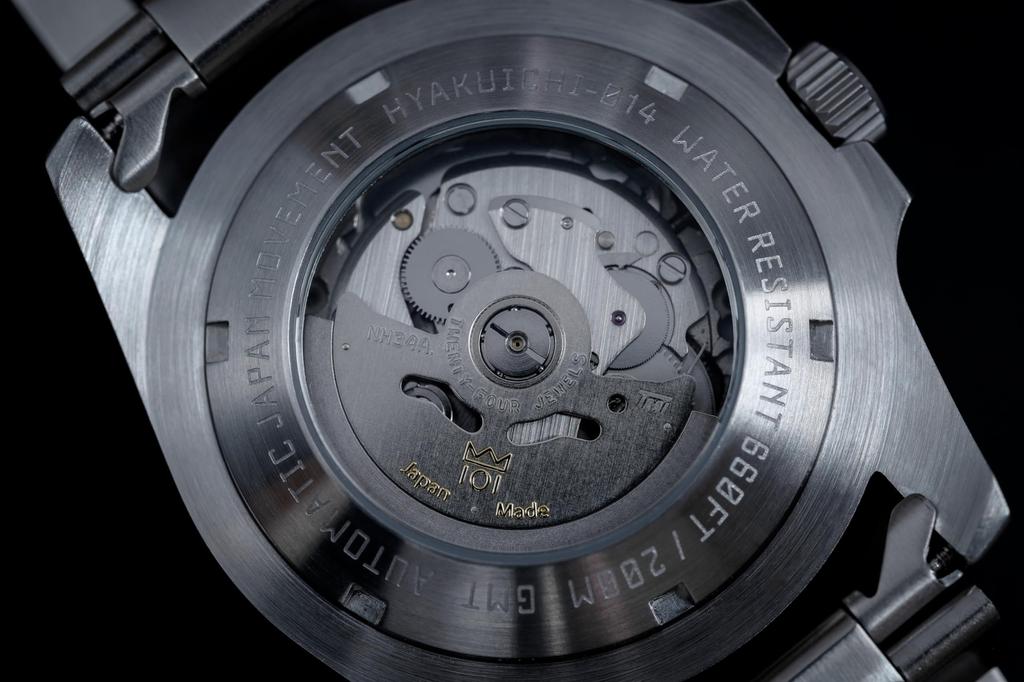 НОВАЯ модель АВТОМАТИЧЕСКИЕ ЧАСЫ Hyakuichi GMT Механические часы GMT Японский механизм Вращающийся безель 20 ATM Водонепроницаемые часы с функцией мирового времени Aqua x Black