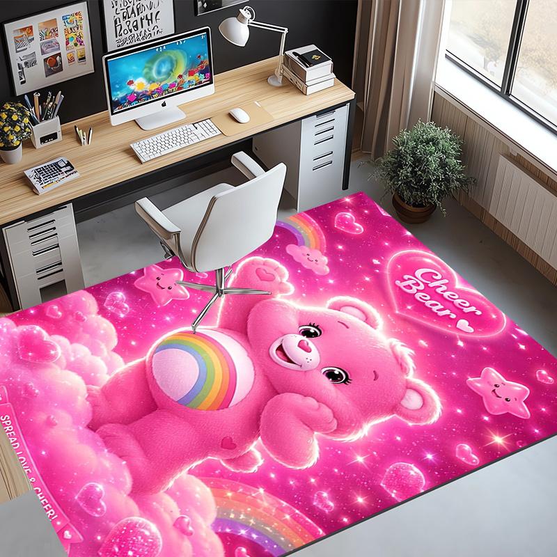 Care Bears Pattern Rug, Indoor/Outdoor Mat, for Picnic, Gameroom, Bedroom, Office, Living Room, Home Decor Carpet, Birthday Gift