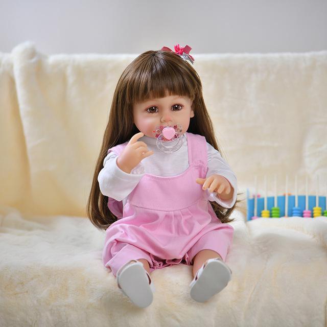 55 см кукла реборн с длинными волосами для девочек, имитация детских подарков, игрушки, реалистичные куклы, игрушки для девочек, подарки, комплект куклы реборн