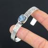 Natural Sodalite Gemstone Bangle Adjustable 925 Sterling Silver For Women