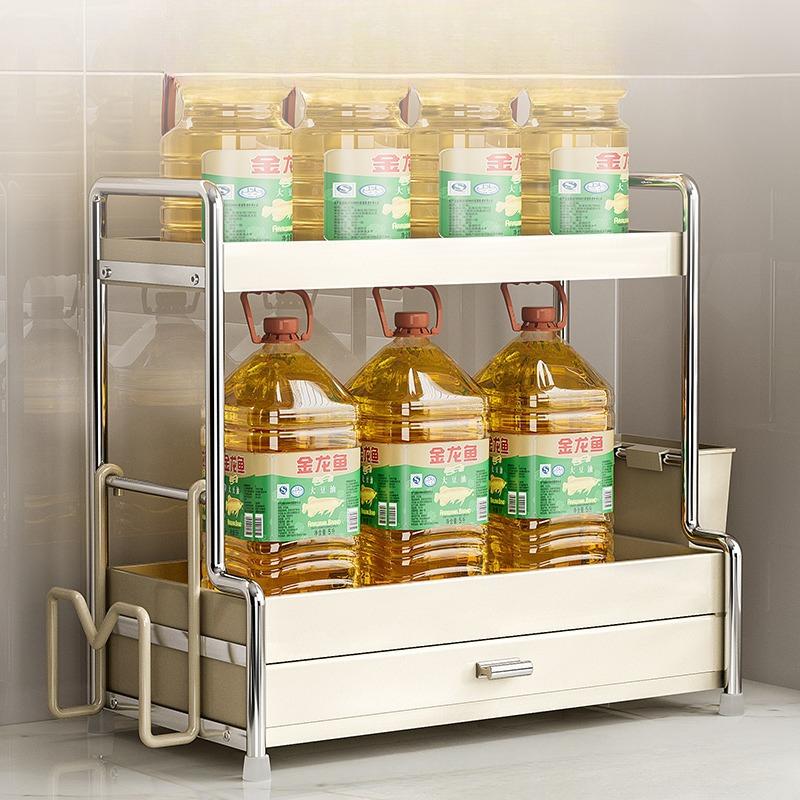 Kitchen Spice Storage Rack Kitchen Shelf Multi-layer Storage & Organization Countertop Spice Tool Carrier Accessories