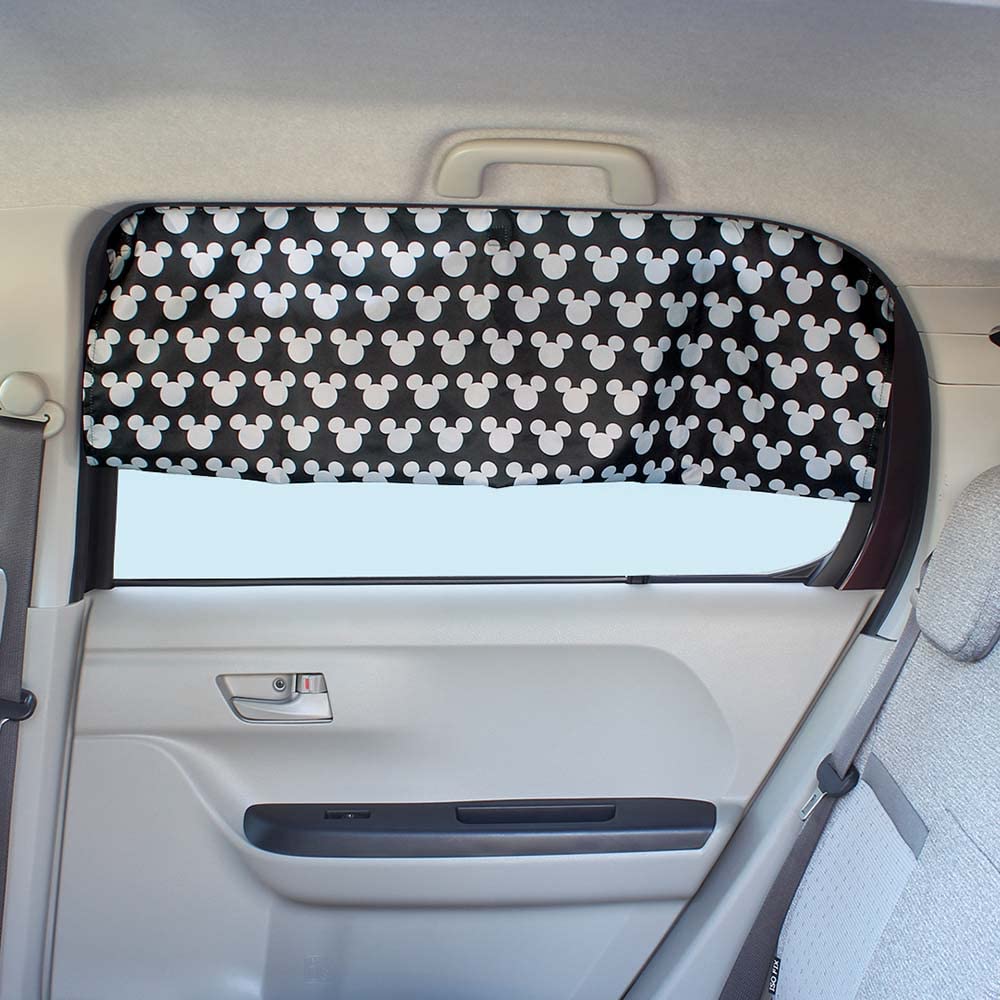 Napolex Car Curtains Easy Installation with Strong Blocks of UV Features a Mickey Silhouette Disney Mickey Mouse (2 Panels), Magnets, 97% Rays,