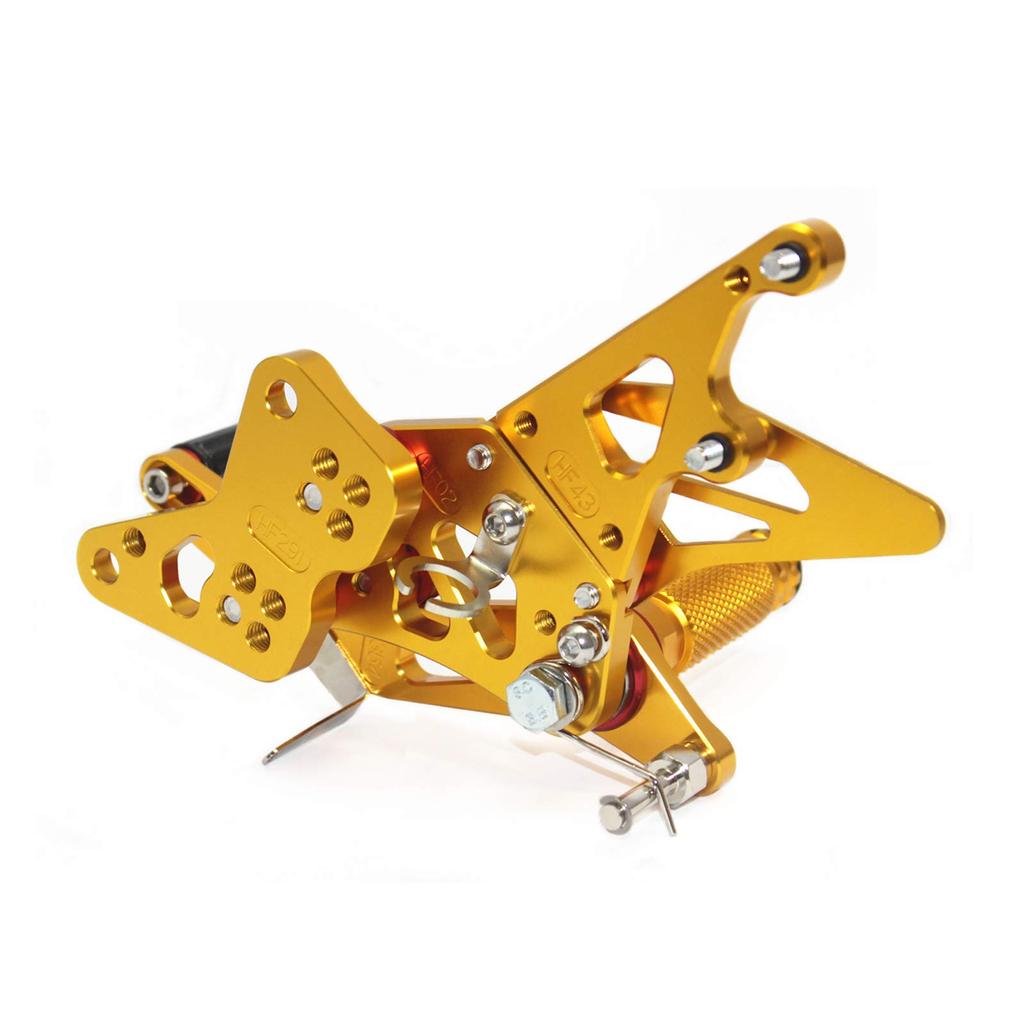 Подножка мотоцикла HAYABUSA регулируемая с ЧПУ задняя комплект совместимые модели Hayabusa GSX 1300R [SUKIRACING] GSX-1300R 1999-2007 2008-2017 (Золото)