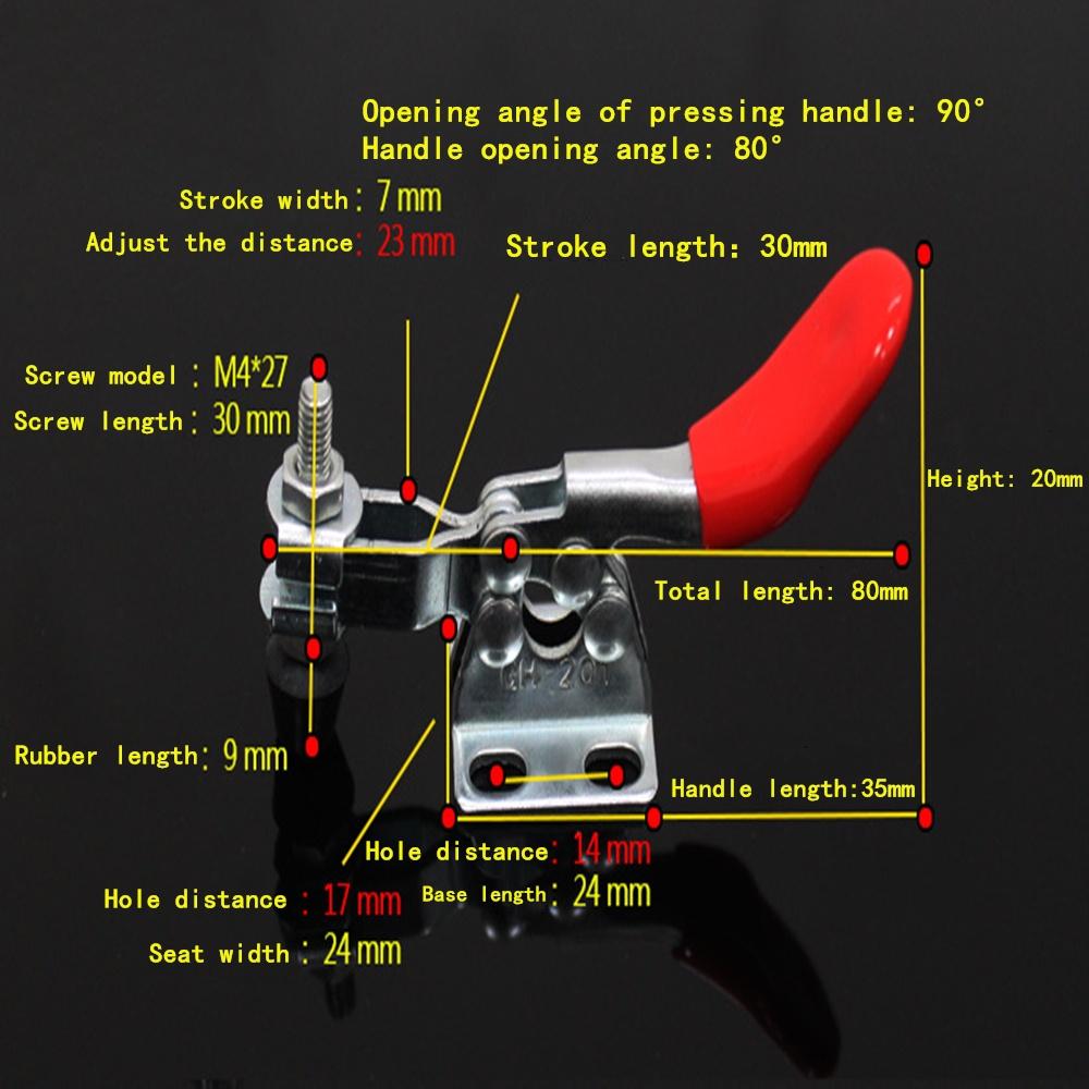 1Pcs DIY Mini Hand Tool Toggle Clamp Quick-Release Horizontal Clamp Welding Press Quick Fixture Clamps for Woodworking 27Kg