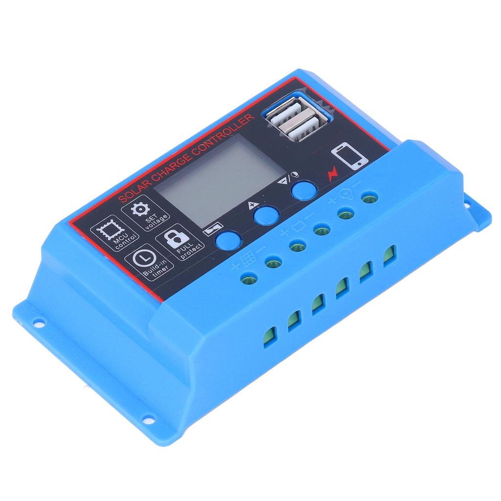 Контроллер заряда солнечной панели ЖК-дисплей ШИМ фотоэлектрический регулятор зарядки 12 В 24 В 30 А