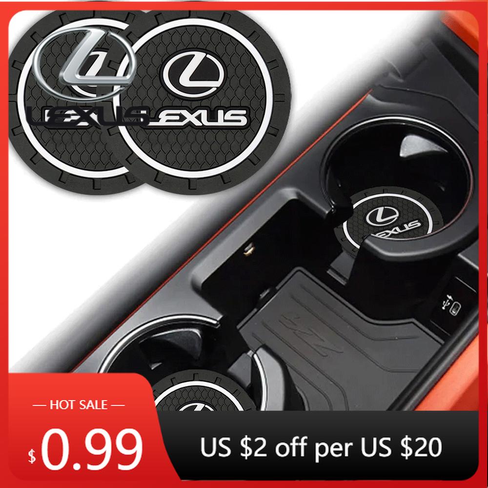 Interior Stickers 1/2Pcs Car Cup Holder Mat Anti Slip Coasters Pads Interior Accessories For Lexus LS LC IS350 ES300h ES300 IS25