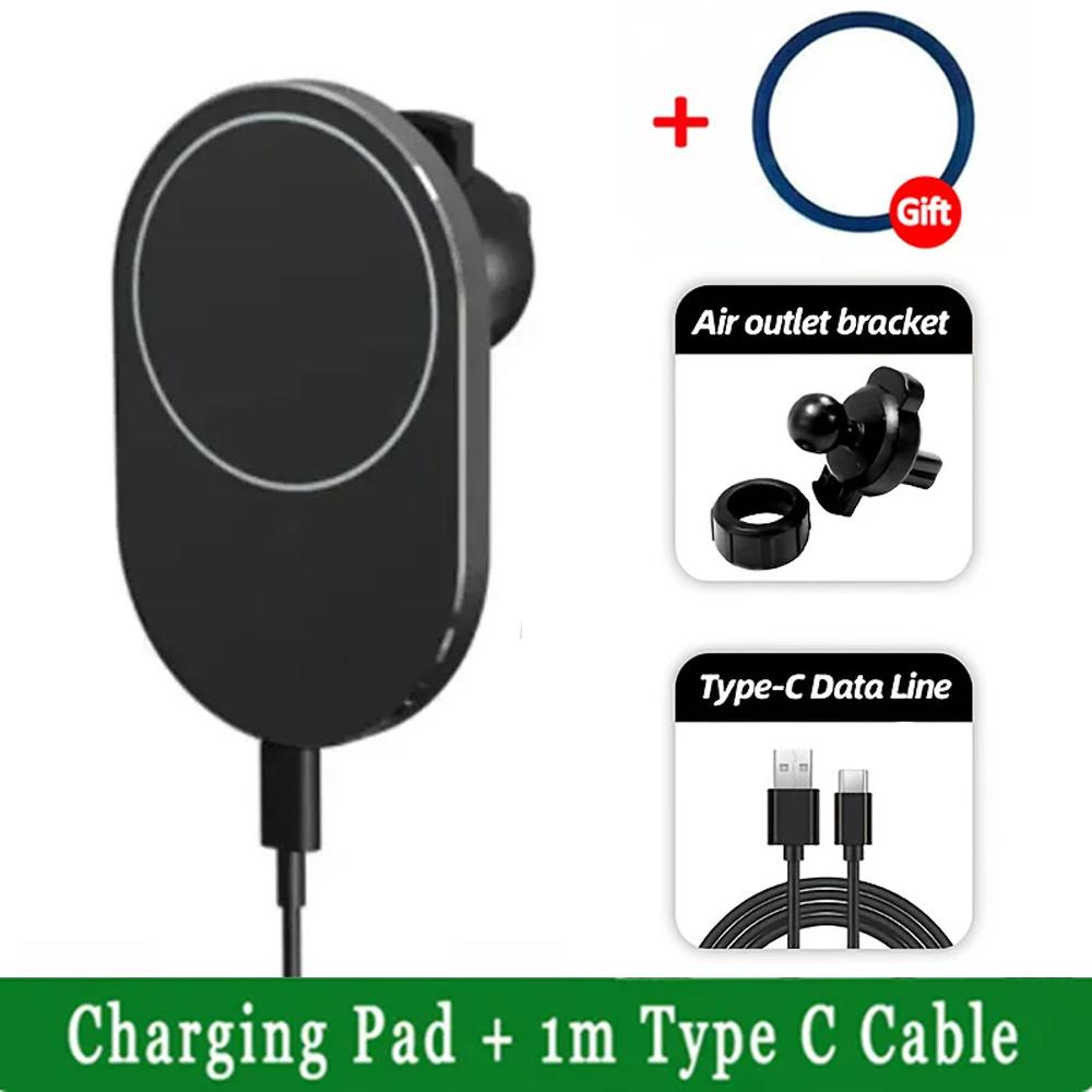 Новое 40 Вт магнитное беспроводное автомобильное зарядное устройство, подходит для Magsafe iPhone 12 13 14 15 Pro Max Магнит 15 Вт Qi беспроводные зарядные устройства Holde