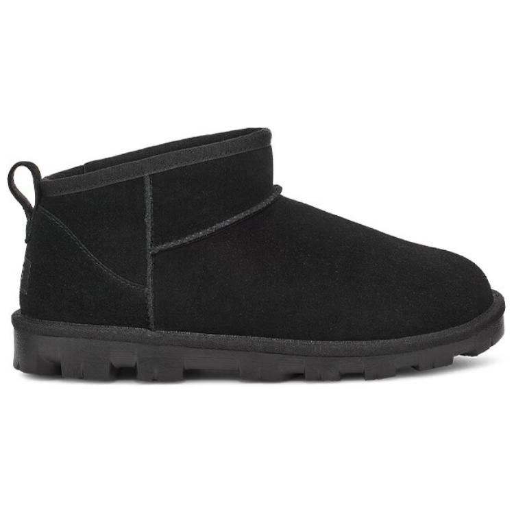 UGG Double Layer Leather Warm Comfortable Short Snow Boots Unisex Boots Black 1166732-BLK
