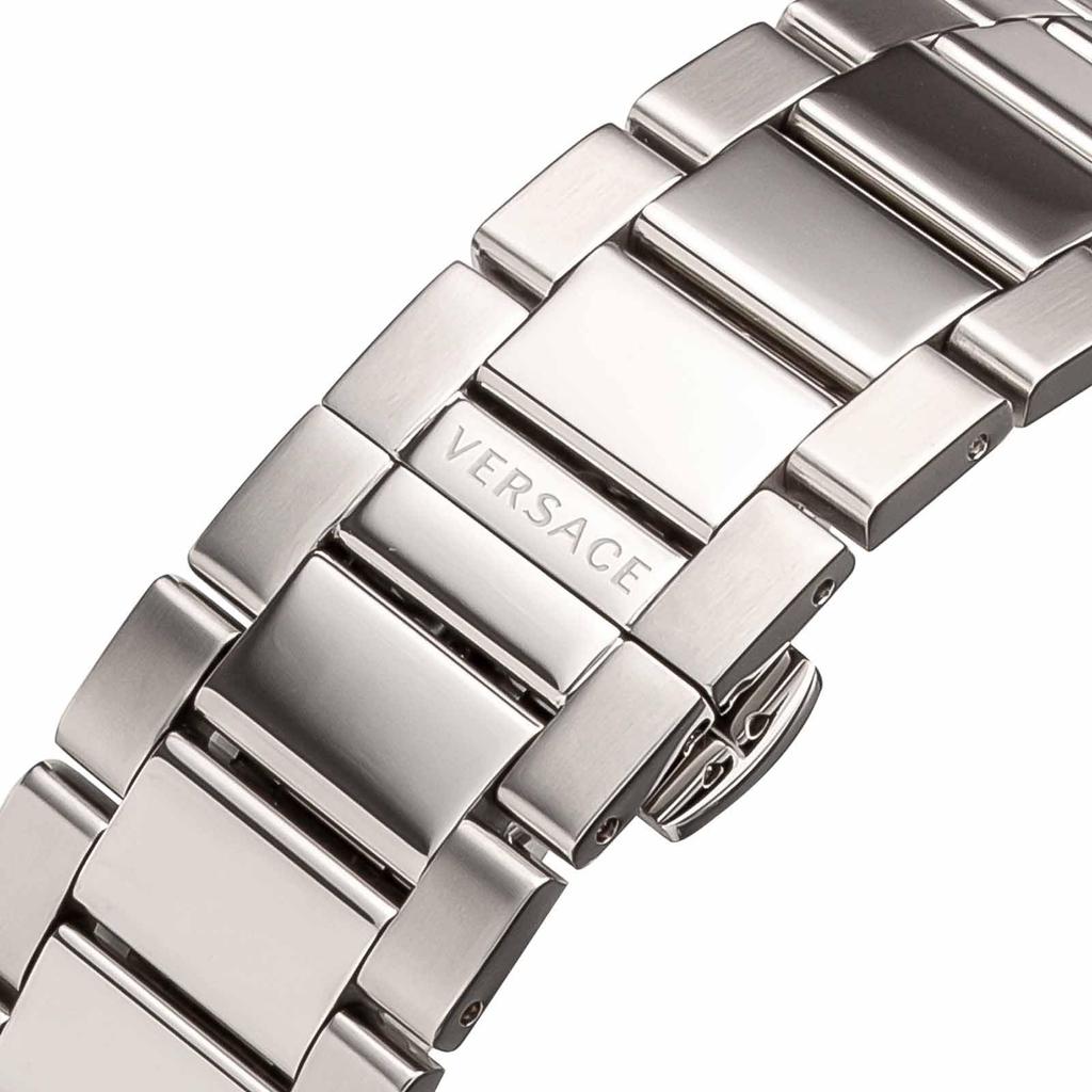 Часы SPORTY GRECA с черным циферблатом, кварцевые, ежедневные, водонепроницаемые, сапфировое стекло, 46 мм, VESO01223, серебристые [Versace] мужские [Товар]