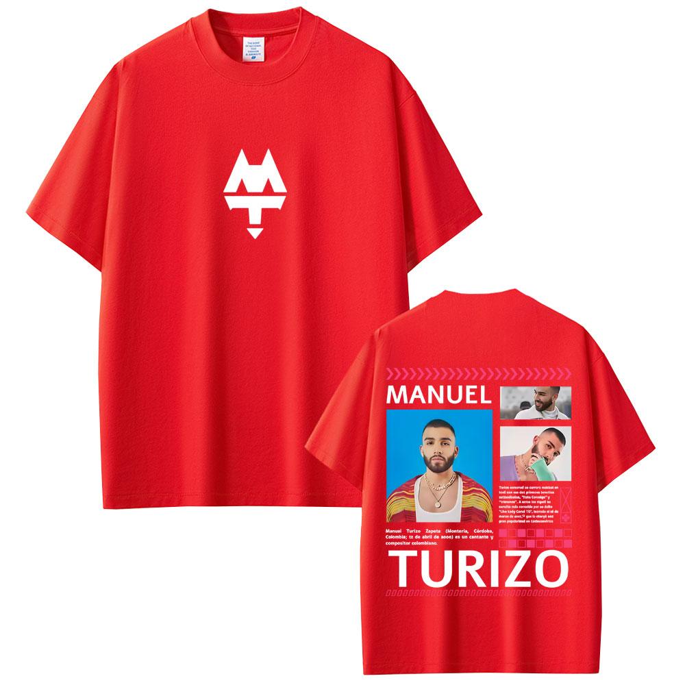 Rapper Manuel Turizo Graphic T Shirt Men Women Clothing Hip Hop Fashion Pop Music Tshirts Mens Casual Cotton Vintage Tshirt