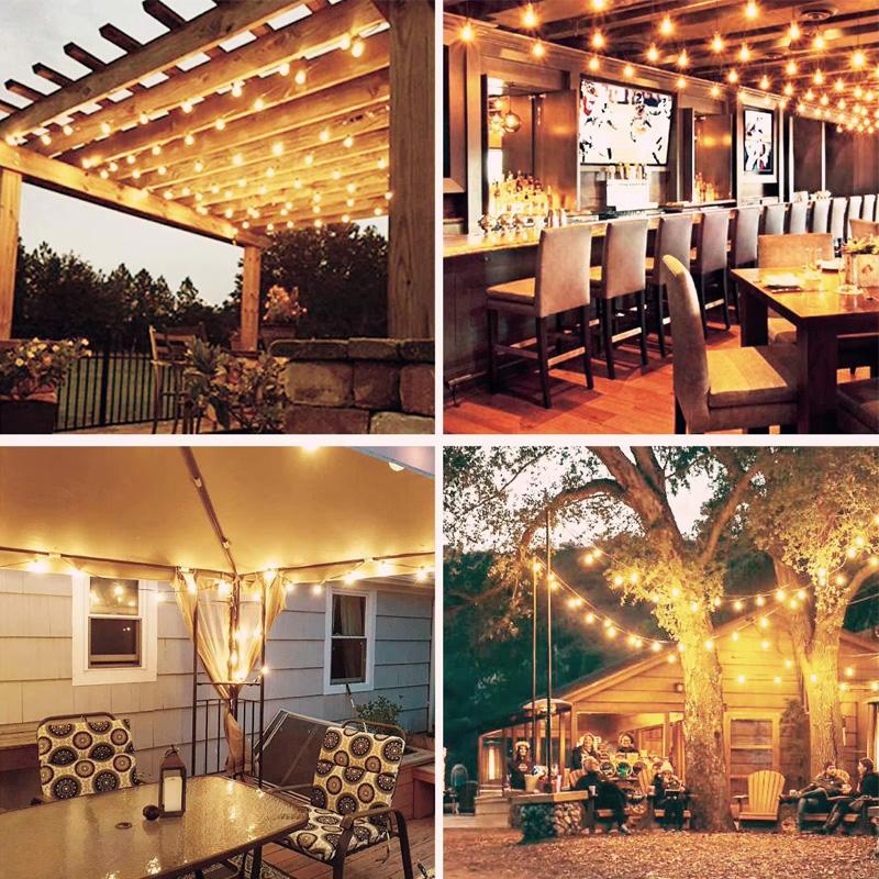 Waterproof LED Outdoor String Ball Lights 7.6M/20M Shatterproof Patio Lights For Outside Backyard Porch Garden Decor Wholesale