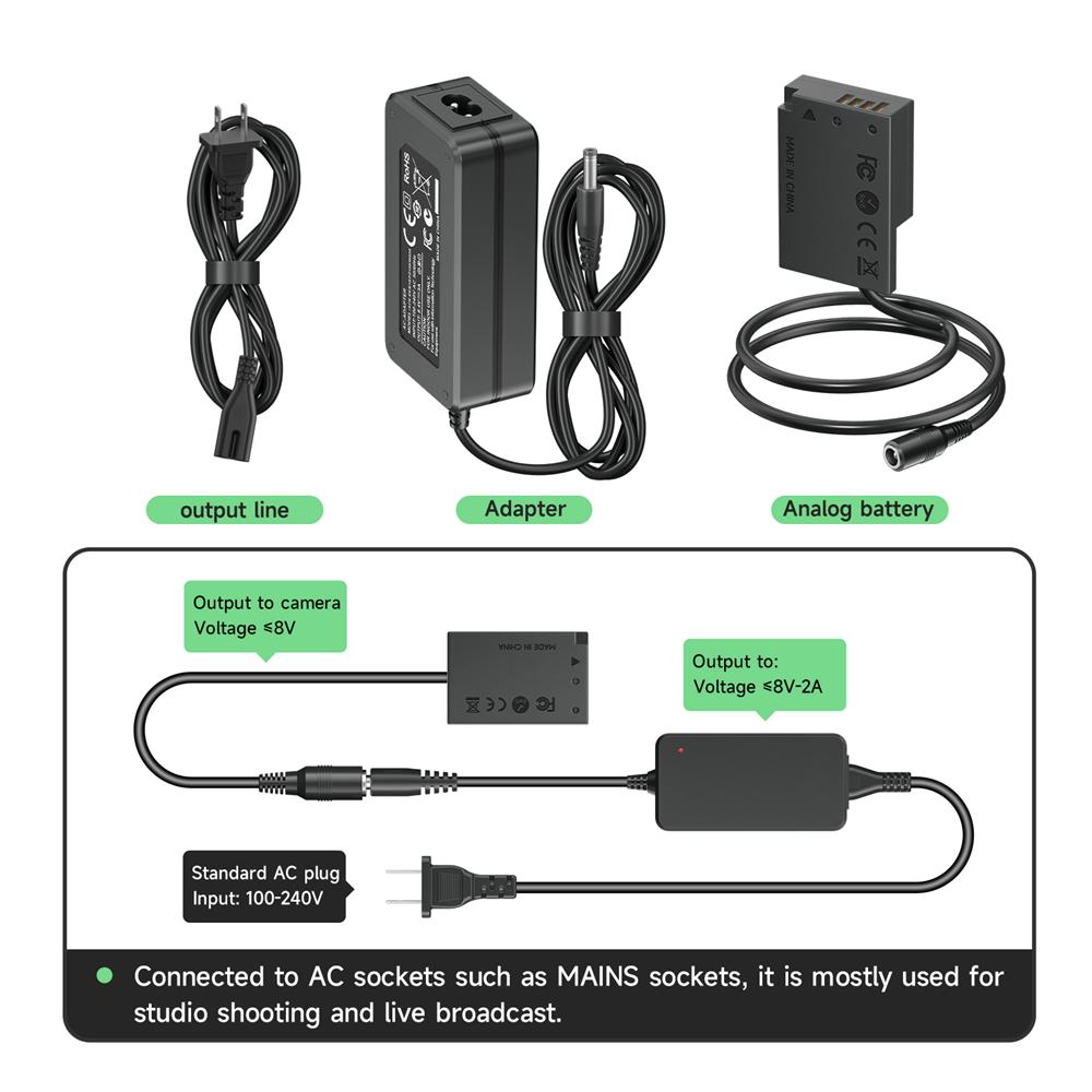 ACK-E18 DR-E18 Переходник постоянного тока LP-E17 Комплект адаптера питания переменного тока для фиктивной батареи для Canon EOS Rebel SL2 SL3 T6i T6 T7 iT 8 i 200D II 250 X9i