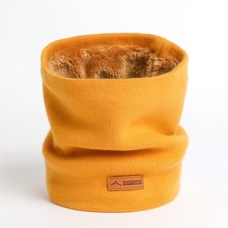 Вязаный шарф унисекс: Уютная, однотонная, всесезонная теплая шапка-ушанка