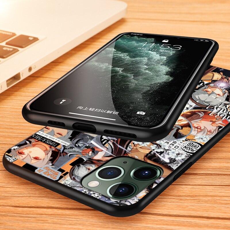 Genshin Impact для Apple iPhone 13 12 11 SE XS XR X 7 8 6 5 S mini Plus Pro MAX 2020, мягкий черный чехол для телефона