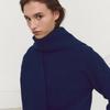 MOON J HOODED CABLE-KNIT MERINO SCARF - NAVY