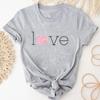 (Asian Size)Tee Top Love Trend Sweet Trend Fashion T Shirt Clothing Casual Short Sleeve Women Print Lady Female Graphic T-shirt