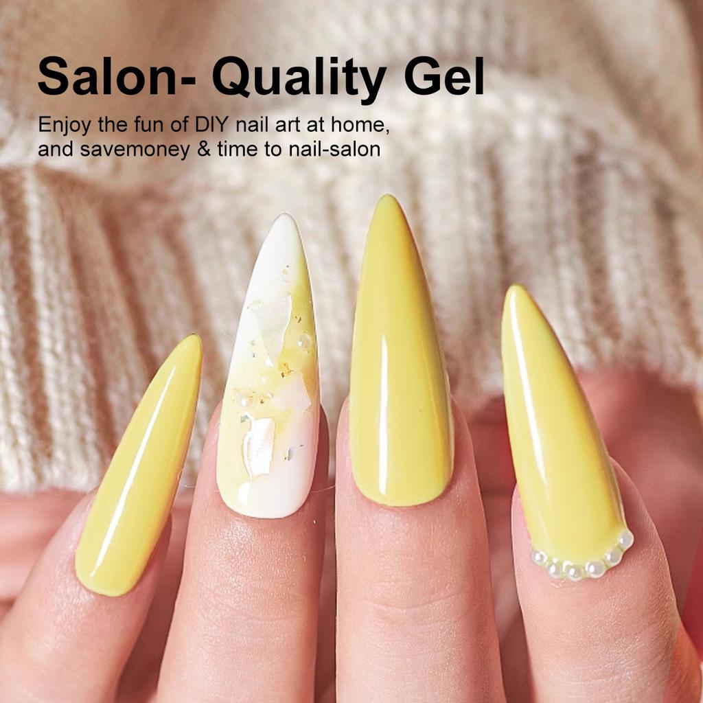 12 Colors Gel Nail Polish Kit with LED Lamp, Nail File, Buffer, Pusher, Clipper, Complete Manicure Tool Set