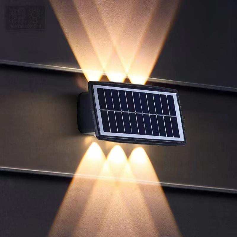 Modern IP65 Waterproof LED Wall Lights Intelligent Solar Light Decorative Outdoor Stainless Steel Base Environmentally Friendly