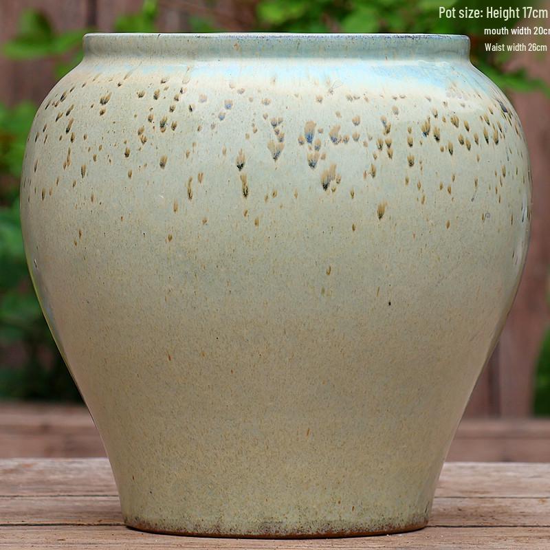 Handcrafted Retro Ceramic Pot for Large Succulents and Plants - Tall Cylinder Design for Bougainvillea, Roses, and Hydrangeas