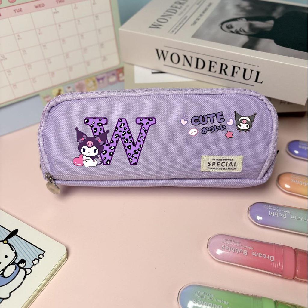 Kuromi Korean Style Multi-functional Pencil Case, Three Layers, Oxford Cloth for Junior and High School Students.