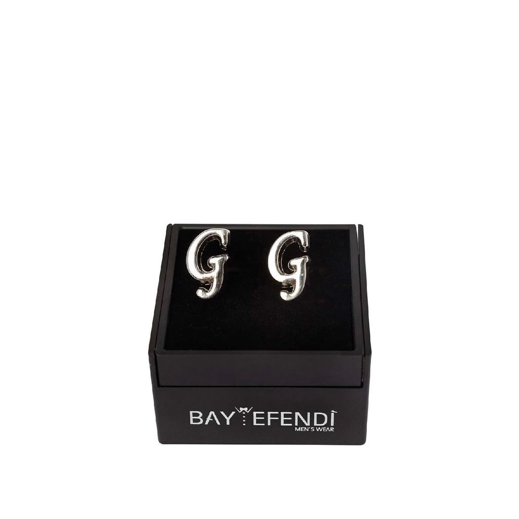 Персонализированная запонка серебряного цвета с буквой А