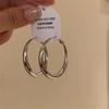 Серьги-гвоздики из серебра S925, минималистичный стиль, металлический блестящий круг, ретро, гонконгский стиль, модные, подчеркивающие лицо, маленькие серьги