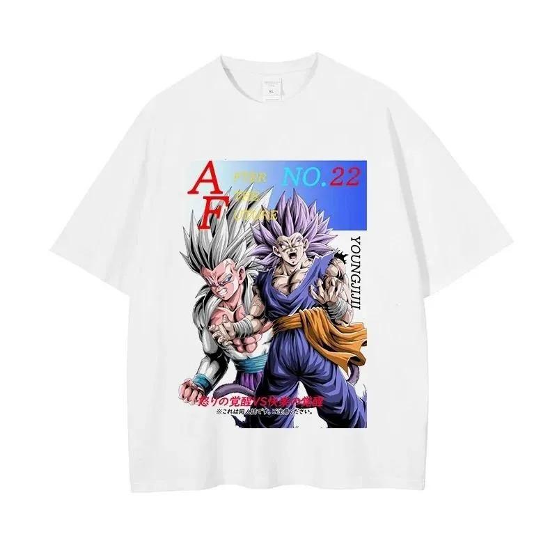 Dragon Ball 40-летие Сон Гоку 100% Хлопок Аниме Принт Футболка Большой Размер Повседневная Уличная Одежда Унисекс Y2k 2026 Новое Лето