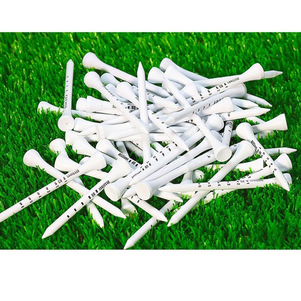 100PCS Bamboo Golf Tees Reduce Friction Side Spin Eco Friendly Durable Pack