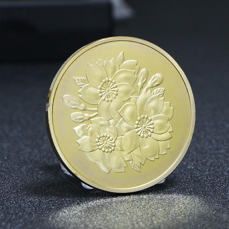 Памятная монета Японский Феникс Возрождение, Позолоченная и посеребренная.