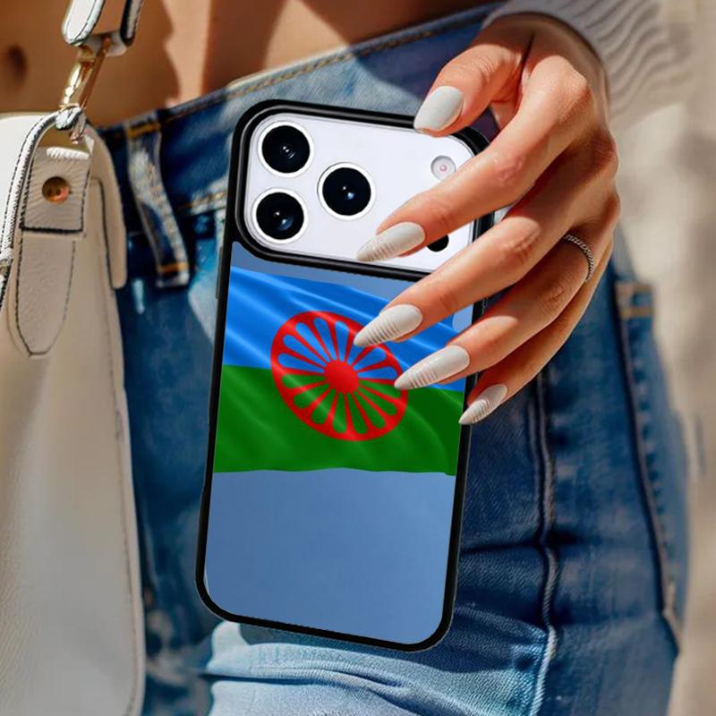Чехол-бампер для телефона с флагом цыган Рома, мягкий, для iPhone 17 Air 14 15 13 12 Max, чехол для Apple 14 15 16 16e 11 Pro Max Plus