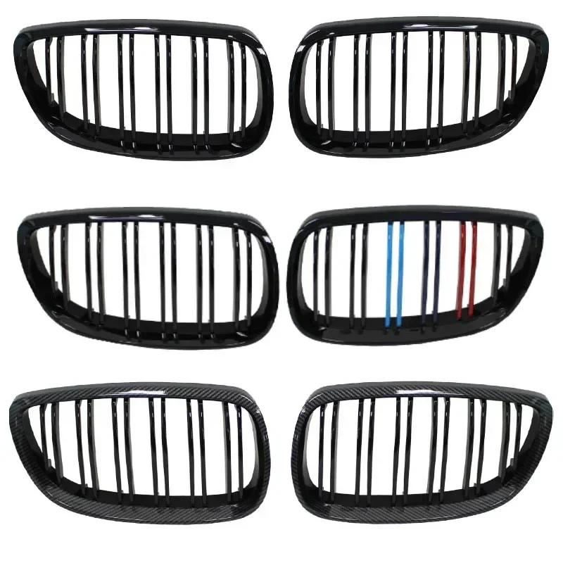 For BMW E92 E93 M3 2006-2009 Front Bumper Kidney Grill Glossy Black Dual Line Grille Car Styling Racing Grilles Replacement Part